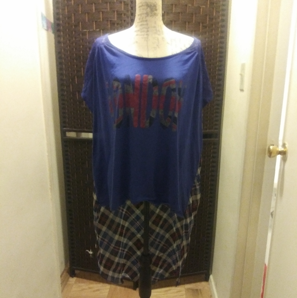 BONGO blue backless shirt size 3x